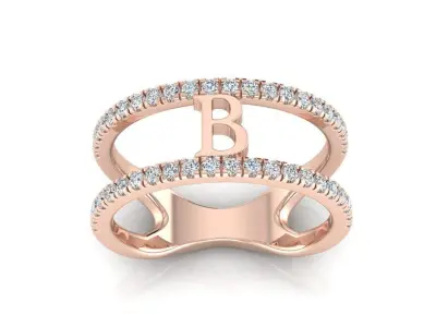 Jewelry Alphabet Ring B 3D print model