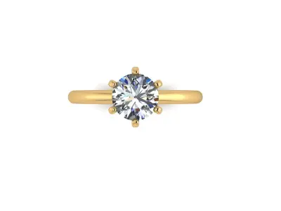 Solitaire Diamond Engagement Ring R1 3D print model