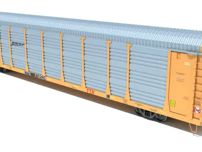 BNSF Auto Carrier Railroad Car 3D model