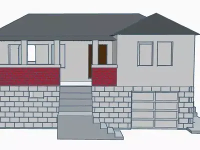 Contemporary Brick House 1-64 S Scale 3D print model