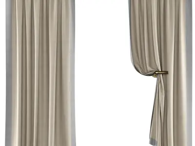 Curtains 123 Pottery Barn Emery Border 3D model