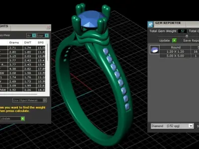 diamond ring  3D print model 15