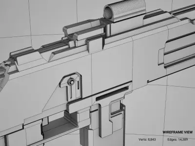 Assault Rifle Concept 2204 Free low-poly 3D model