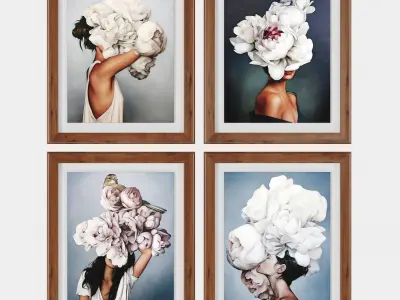 Art Frams 13- 4 Art Flower Head Woman 3D model