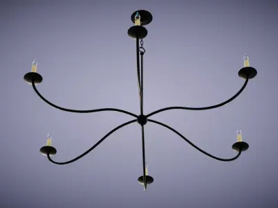 Saxon Black Chandelier Low-poly 3D model