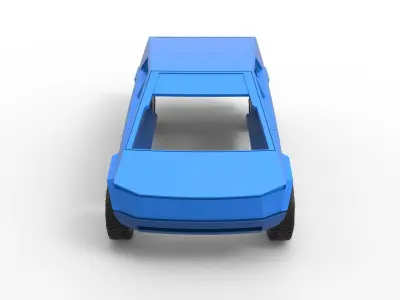 Shell and wheels Tesla Cybertruck Scale 1 to 24 3D print model