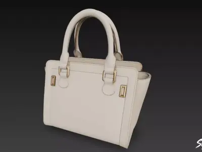 Ivory Structured Tote Bag Low-poly 3D model