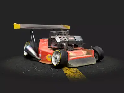 Sport Lawn Mower Low-poly 3D model