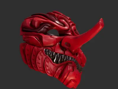 Tengu 2 Oni Mask 16 Demon Full Face 3D print model 3D print model