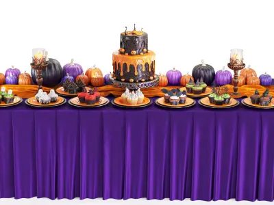  Halloween Buffet Table 3D model