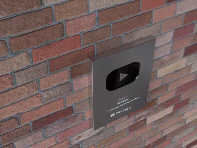 Decoration Props - YouTube Silver Play Button Prop Low Poly Free low-poly 3D model