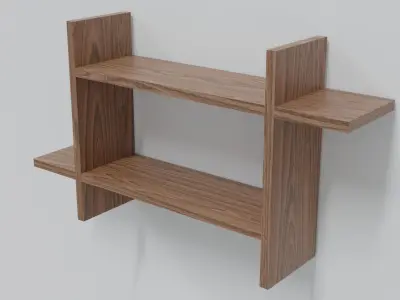 Wooden Shelf 3D model Free low-poly 3D model