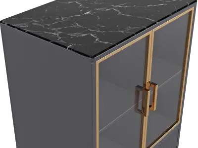 Homary-Italian Light Luxury Display Cabinet 3D model