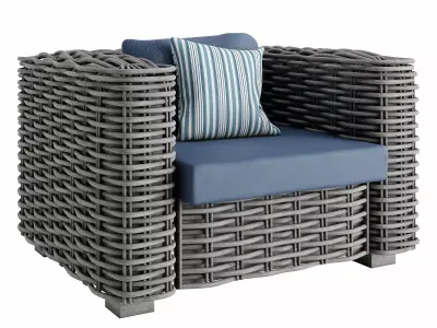 Attitude arm chair island 02 Low-poly 3D model