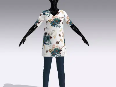 Female Cloth Dress Low-poly 3D model