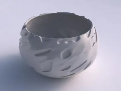 Bowl spheric twisted with cavities smooth 3D print model