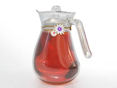 Handmade tea set with carafe 3D model