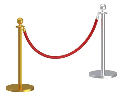 Gold And Silver Stanchion 3D model