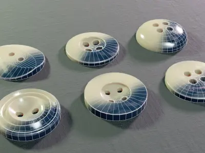 Button Collection buttons Low-poly 3D model