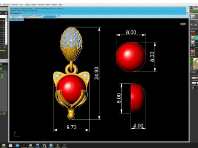 Luxury Gemstone Fox Pendant Jewelry 3D Model  3358 3D print model