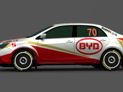 BYD Qin 3D Model Modern Electric Sedan for  Game Use Low-poly 3D model