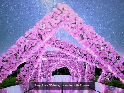 Fairy entrance walkway decorated with flowers 3D Model Collection