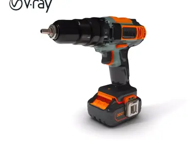 Cordless Electric Drill Model Pack Low-poly 3D model