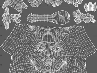 Cartoon Lion- base mesh Low-poly 3D model