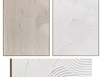 Plaster Two Photo Frame 478 Low-poly 3D model