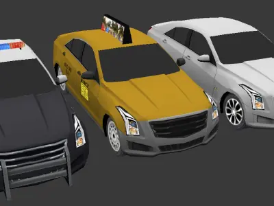 Cadillac CTS Low-poly 3D model