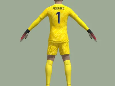 T-Pose Rigged Jordan Pickford England Euro 2024 3D model