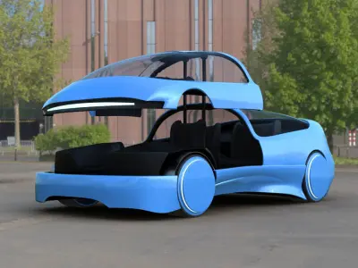 Futuristic Concept Car from 90s movie 3D model