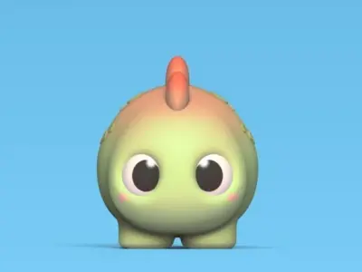 Dinosaur Stegosaurus Round 3D print model