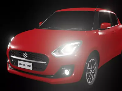 Dynamic Animated Red Swift Low-poly 3D model