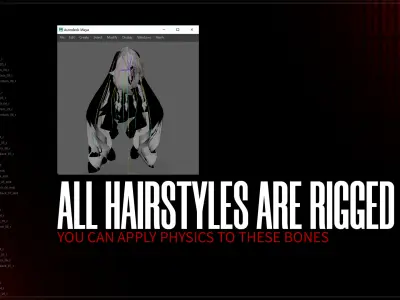 Female Hair Collection 06 - Game Ready Low-poly 3D model