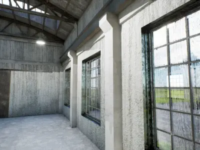Old Warehouse Low-poly 3D model order