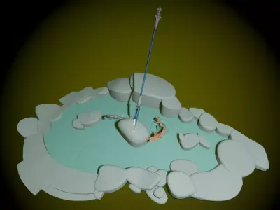 Koi and The Catch Pond Genshin Impact 3D print model