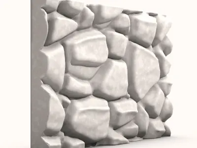 Raw Cobblestone Wall Geometry 3D model