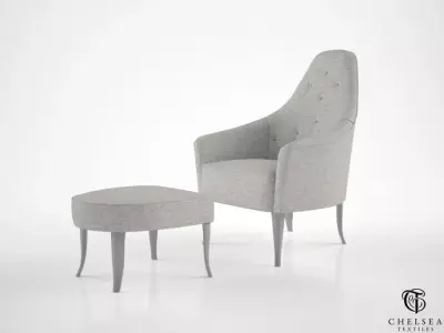 Chelsea Textiles armchair with curved back 3D model
