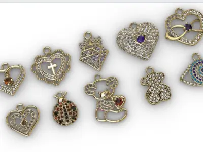 dijes- Colgantes paquete de 10 surtidos -v- 3D print model