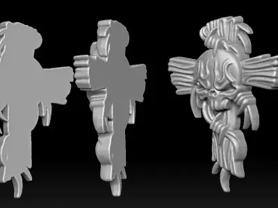 skull cross pendant Free 3D print model