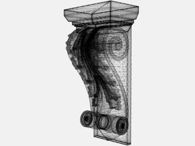 Carved corbel for cnc 4 3D model