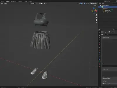 Female Summer Outfit 4 Low-poly 3D model