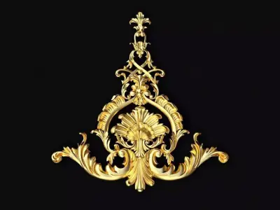 Central decor ornament for furniture 3D model 969
