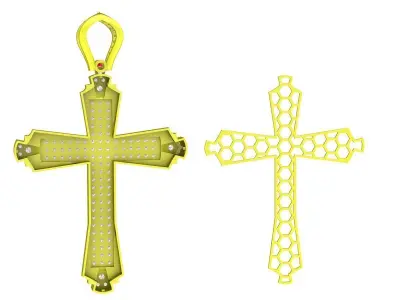 Luxury Pave Cross Pendant 3D Model  4269 3D print model