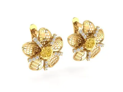 Elegant Floral Jewelry Set for Women  942 3D print model