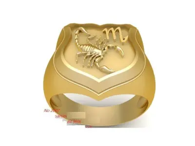 Scorpio Zodiac Men Ring Jewelry 8486 2007 3D print model