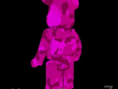 Pink Camouflage BearBrick 3D model