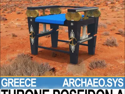 Ancient Greek Throne Poseidon A 3D model