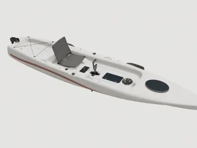 Kayak fishing boat Low-poly 3D model